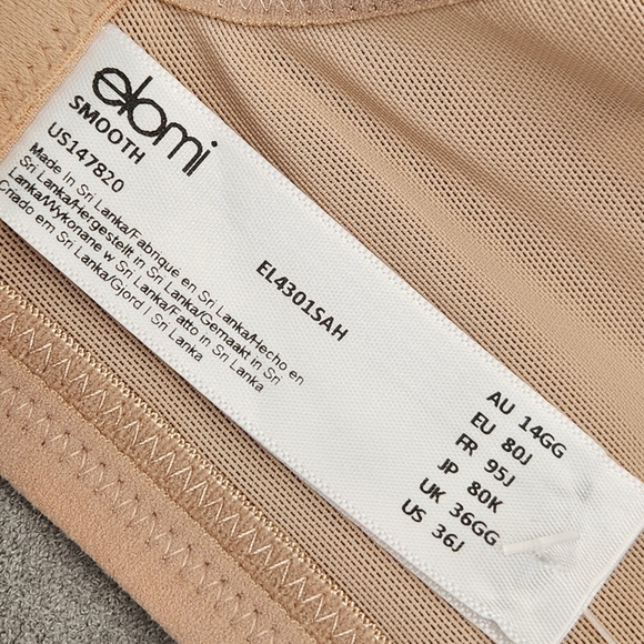 Elomi bra 36J nude cream Smooth Mesh underwired comfort clean beauty new $70 - Picture 8 of 8
